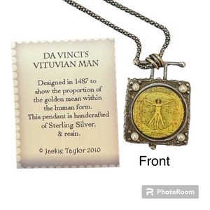 Handcrafted Vitruvian Man Necklace